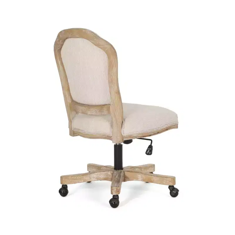 French Country Upholstered Swivel Office Chair