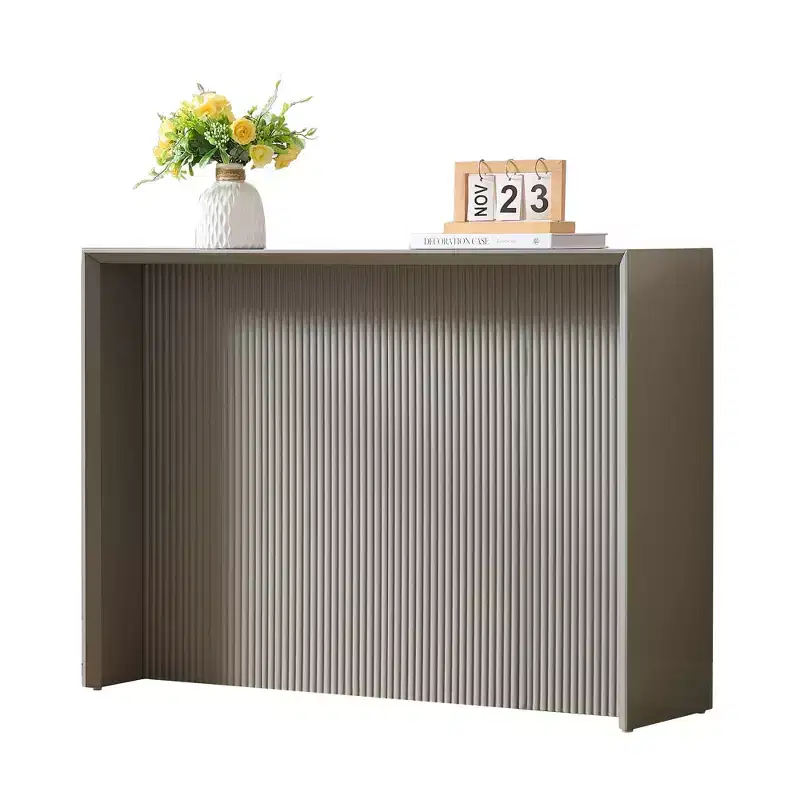 Kings Brand Furniture Lira Contemporary Console Table with Ripple-Front Design