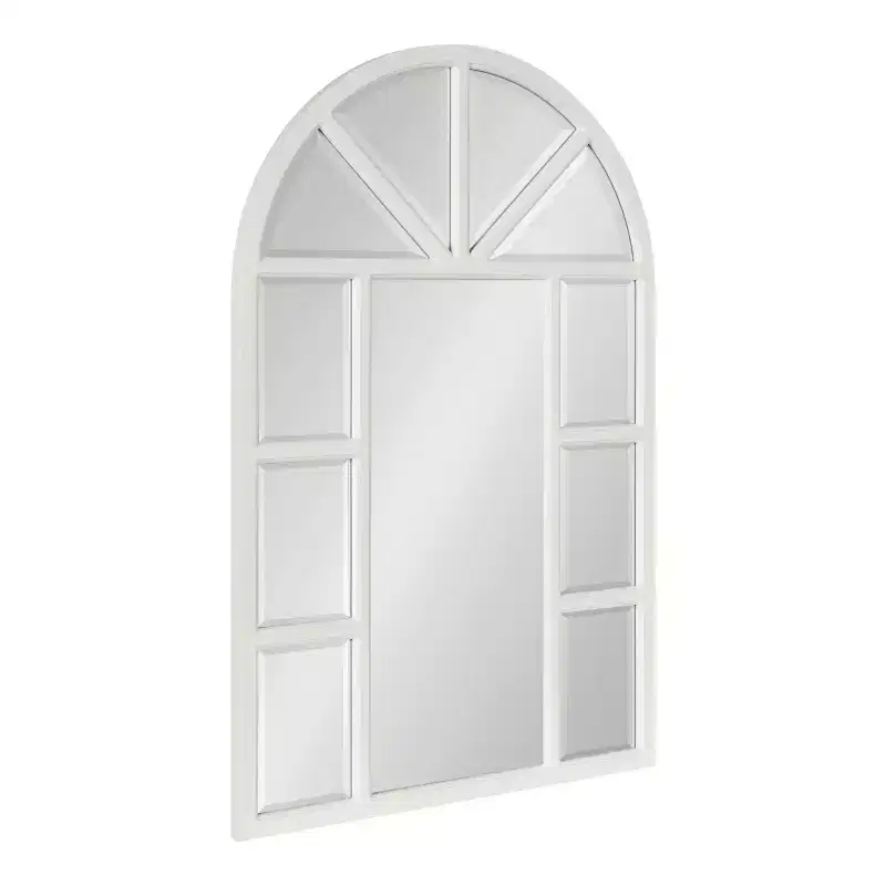 Windowpane Mirror – 24x36, White, Cathedral-Style