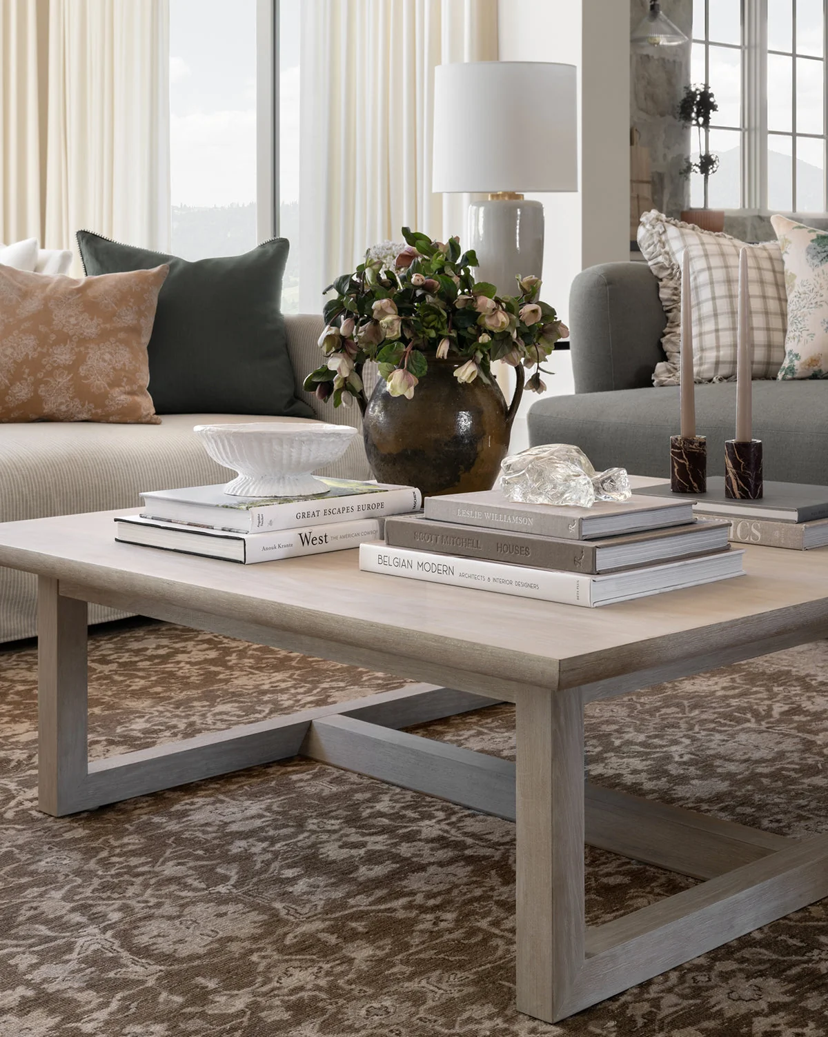 Modern Solid Oak Coffee Table with Clean Lines & Minimalist Design for Living Room