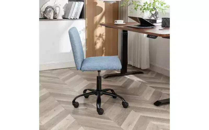 360 Swivel Chair Height Adjustable Ergonomic Office Chair, Fabric Home Office Desk Chair with Thick Foam Padding & Sturdy Metal Base