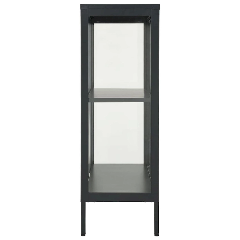 vidaXL Sideboard Anthracite 29.5x13.8x41.3 Steel and Glass