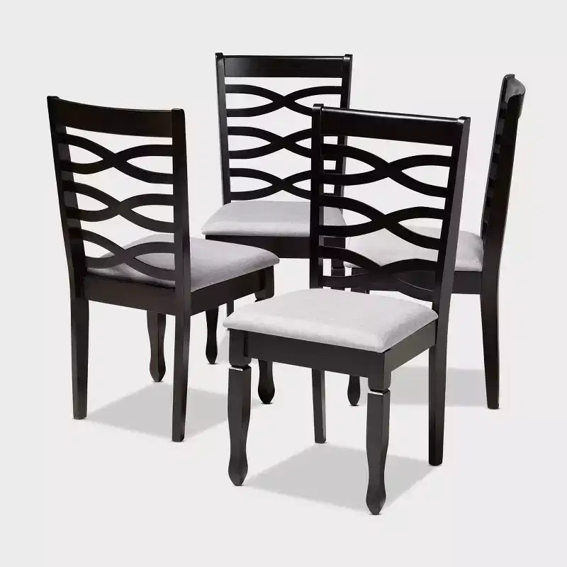 4pc Lanier finished Wood Dining Chairs - Baxton Studio