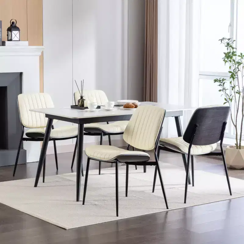 GDFStudio Sera Mid-Century Modern Upholstered Dining Chairs (Set of 2)