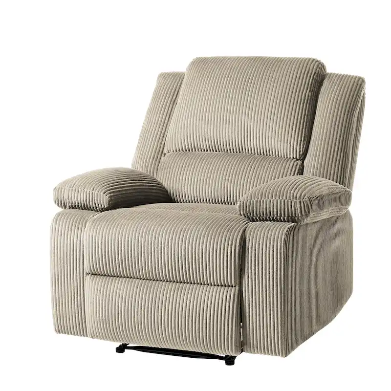 Vegan Leather Upholstered Push Back Manual Recliner Chair