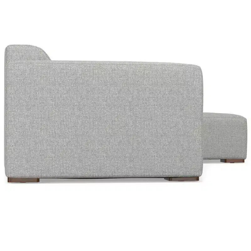 Two-seater sofa with right-hand chaise longue (light grey)