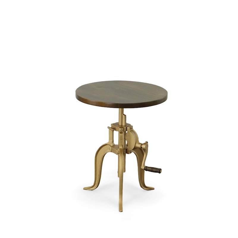 Carolina Living Regan Adjustable Accent Table - Chestnut Top - Black Base