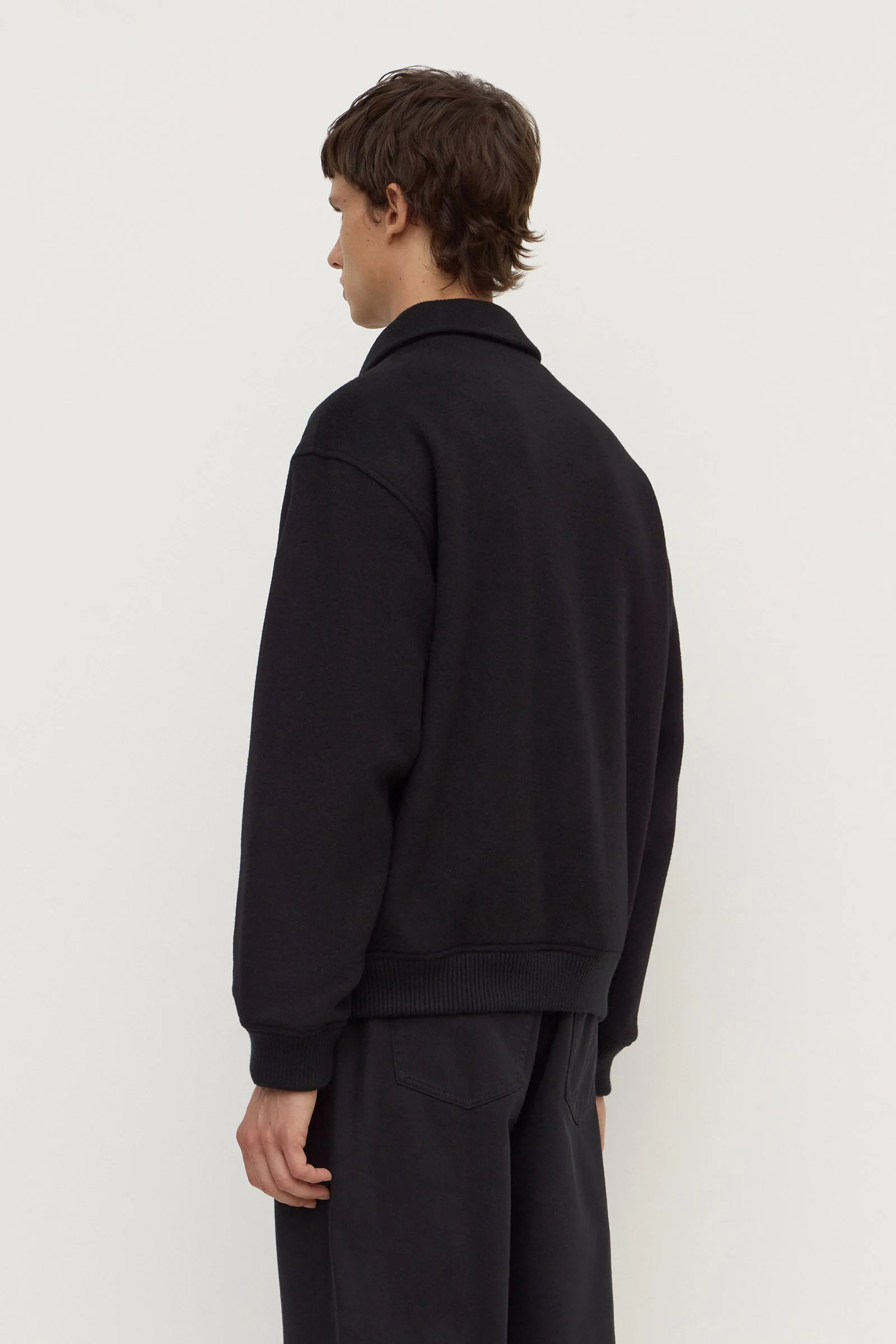 Black Wool Bomber Jacket
