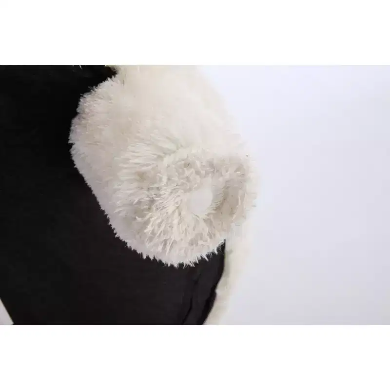 Upholstered Accent Chair Armless Side Chair with Curved Backrest, Teddy/Fur, White/Khaki - ModernLuxe