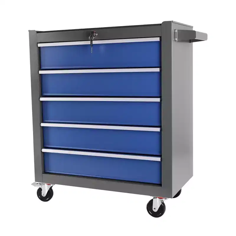 5 Drawer Rolling Tool Chest with Wheels, Steel Portable Tool Storage Cabinet for Garage Workshop Warehouse