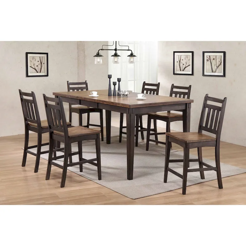 7 Piece Counter-height Solid Wood Dining Set
