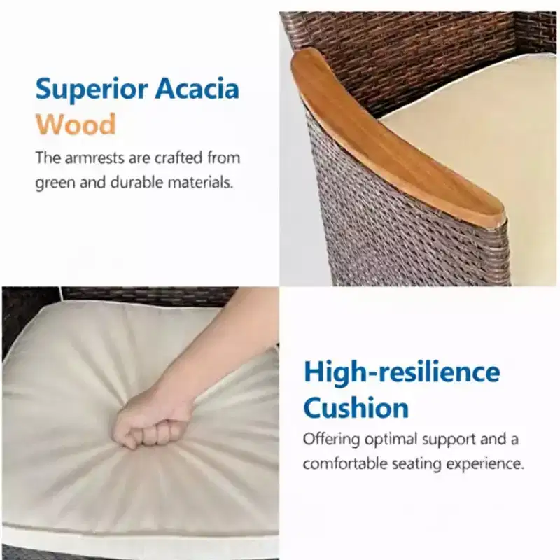 4-Piece All-Weather Rattan Patio Dining Chair
