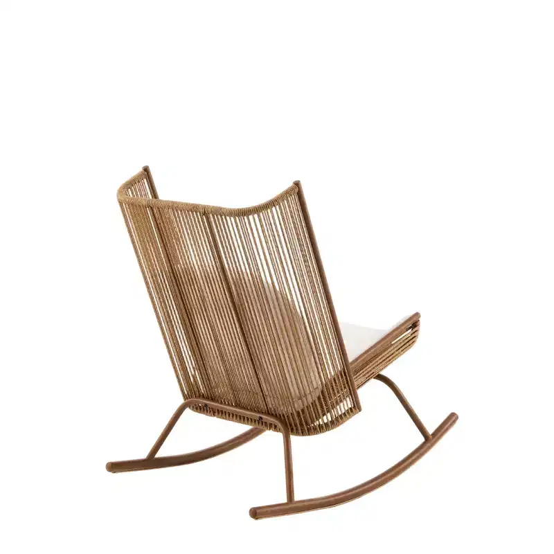 Christopher Knight Home Varun Farmhouse 2 Piece Patio Dining Set with Acacia Wood Table and Iron Rocking Chair