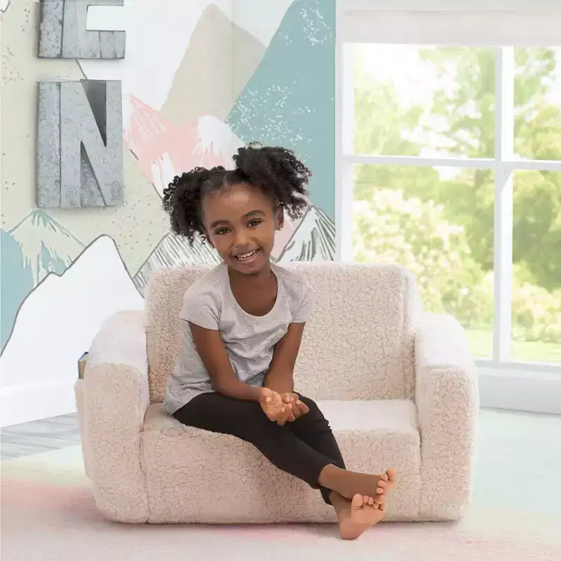 Kids Plush 2-in-1 Convertible Chair to Lounger – Cozy Flip-Out Seat for Children