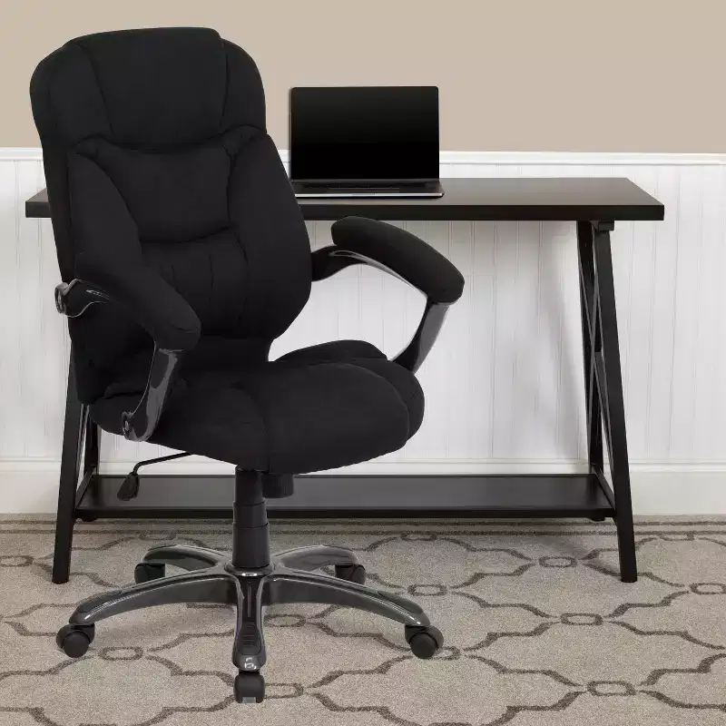 High Back Executive Ergonomic Office Chair with Silver Nylon Base and Arms