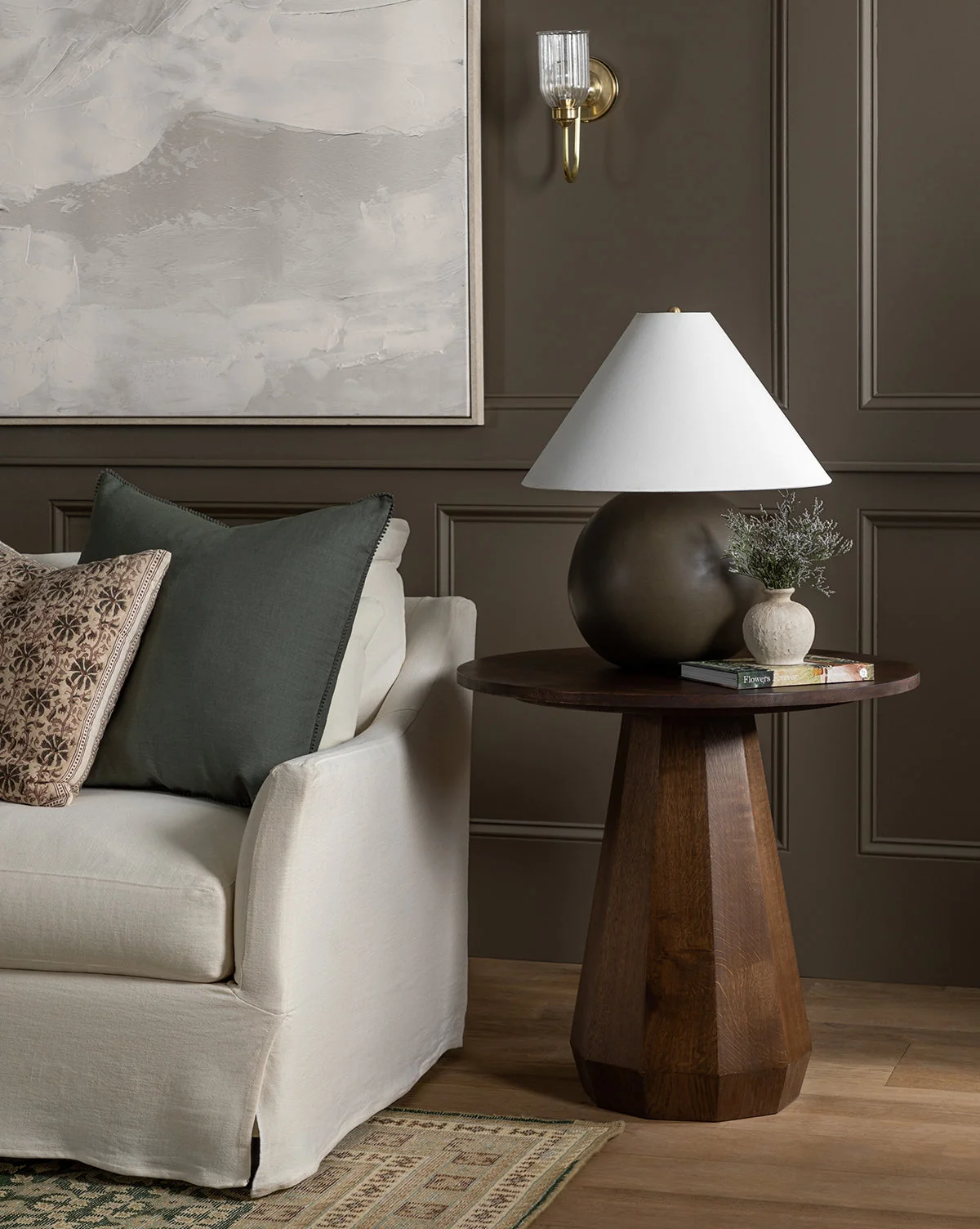 Modern Wood Side Table with Minimalist Design for Living Room