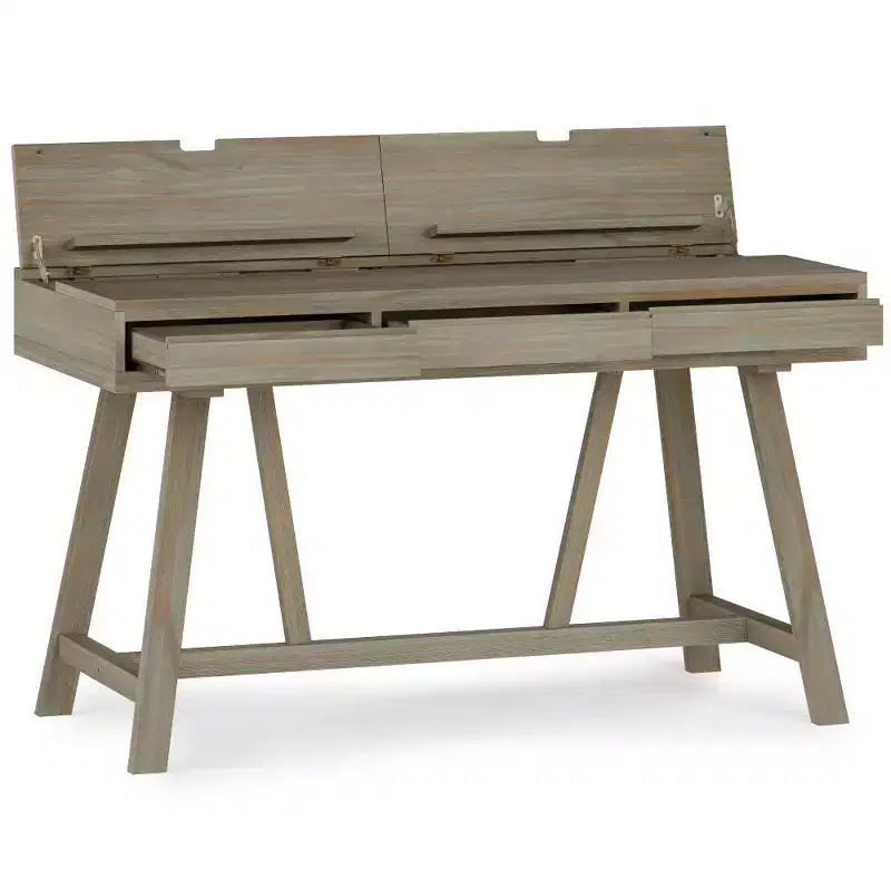 Atkins Flip Up Desk Distressed Gray - Wyndenhall