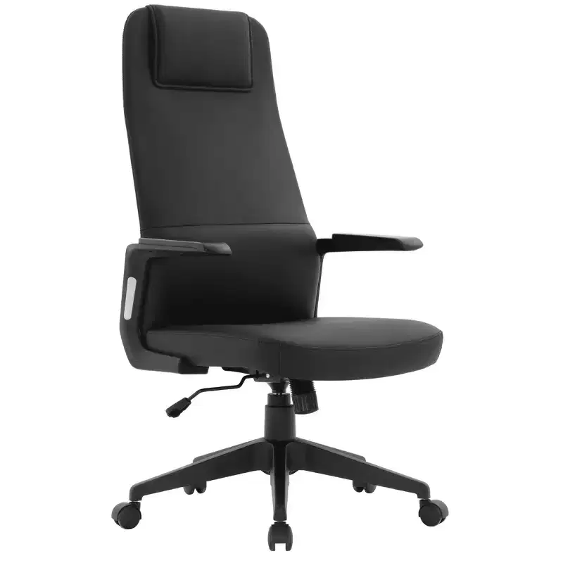LeisureMod Nexa Ergonomic High-Back Office Chair  Adjustable Height, Swivel, Tilt, Padded Headrest, Lumbar Support, Desk Chair for Home Office