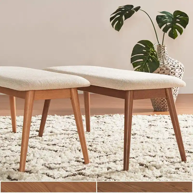 Norwegian Danish Modern Tapered Upholstered Dining Bench iNSPIRE Q Modern