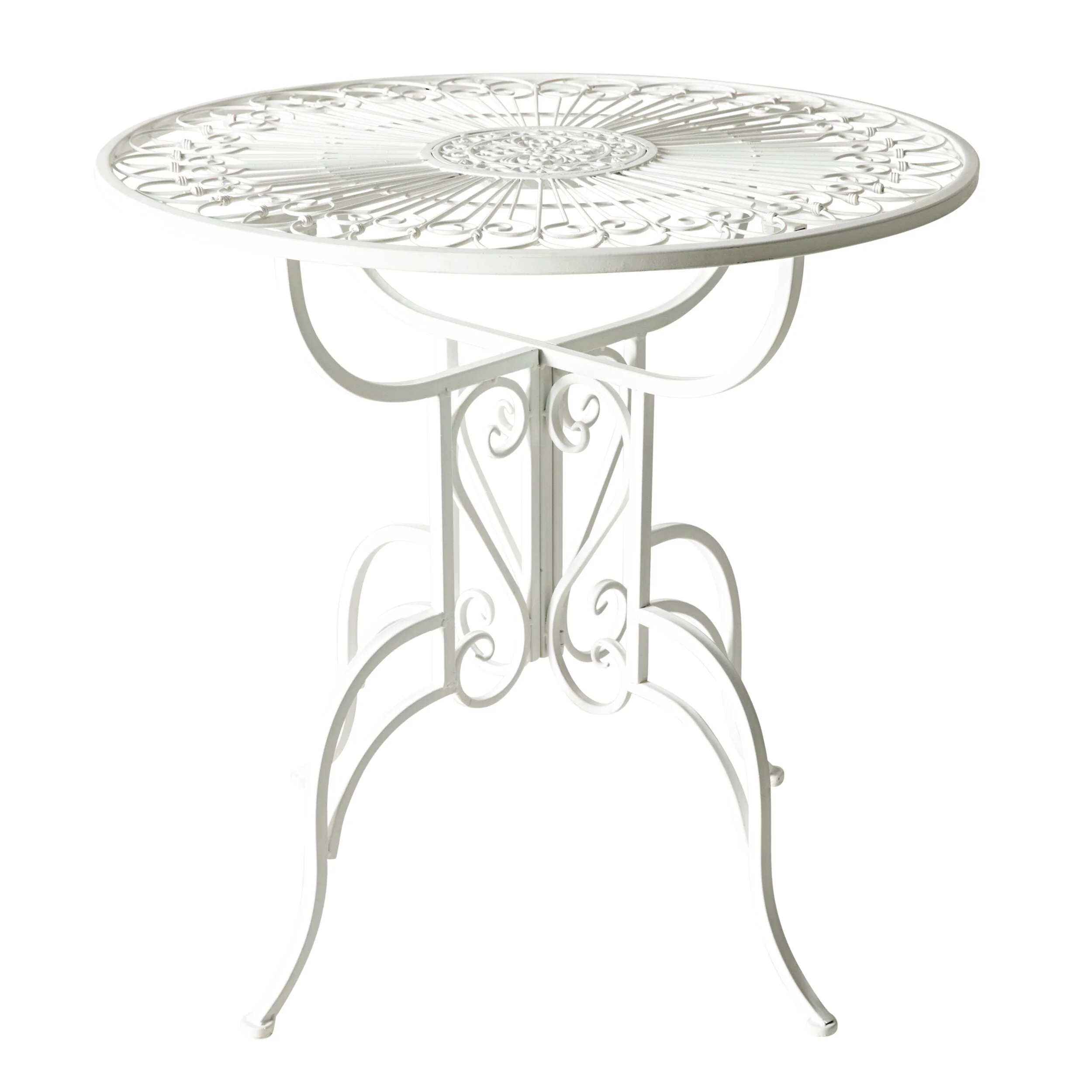 Arles French Bistro Steel Garden Table Gloss White