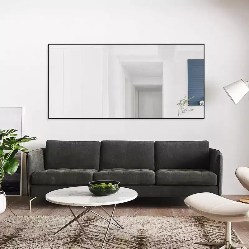 71x32 Black Framed Oversized Floor Mirror Full Length Mirror