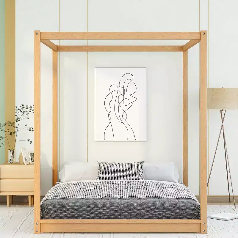 ModernLuxe Queen/King Size Canopy Platform Bed Frame