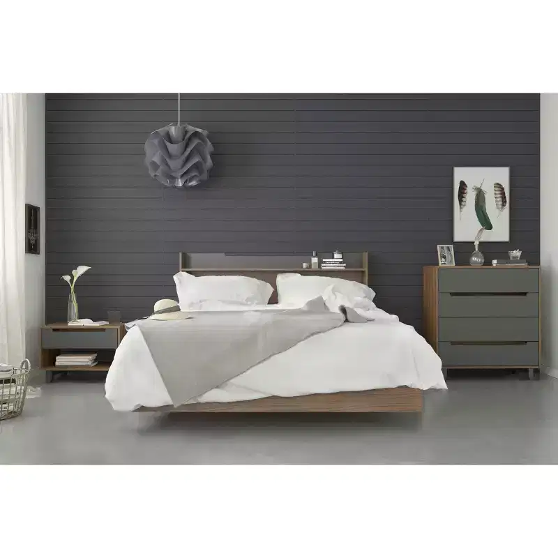 Open Shelf 1 Drawer Nightstand