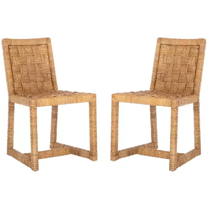 Jermaine Woven Dining Chair (Set of 2) - SFV1308 - Natural - Safavieh Couture