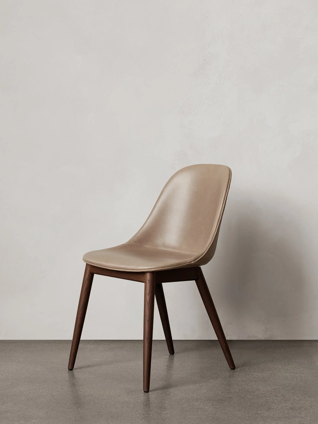 Contemporary Upholstered Side Dining Chair Wooden Base with Compact Shell Design for Dining Room & Office