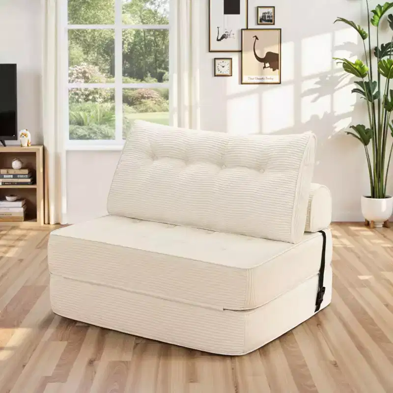 WARMOUNTS Foldable Sofa Bed with Adjustable Backrest, Convertible Twin Size Sleeper Sofa for Living Room & Office