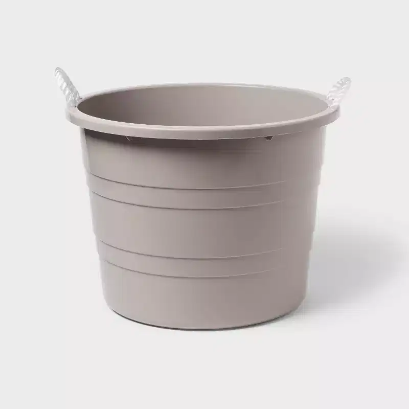 Plastic Kids' Storage Bin with Woven Handles