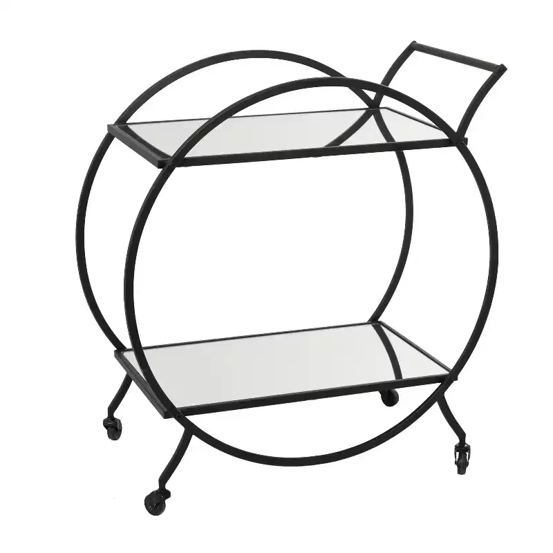 Contemporary Glam Metal Bar Cart