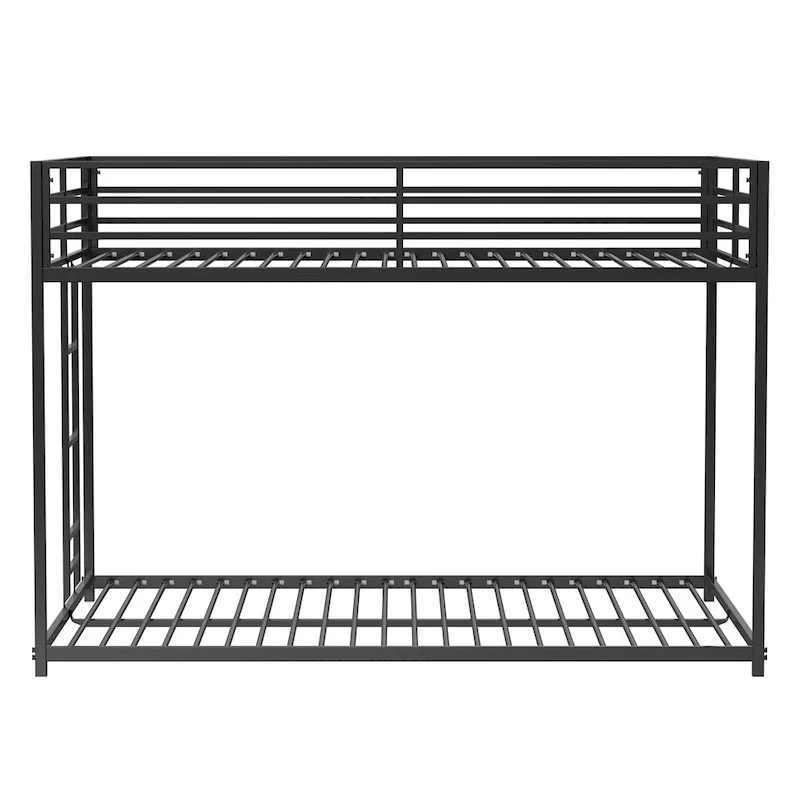 Adin Modern Full Over Full Bunk Bed with Black Metal Guard Rail by Christopher Knight Home