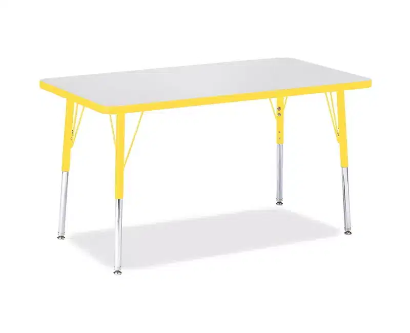 Adult Height Color Edge Rectangle Table (24 x 36) in Yellow