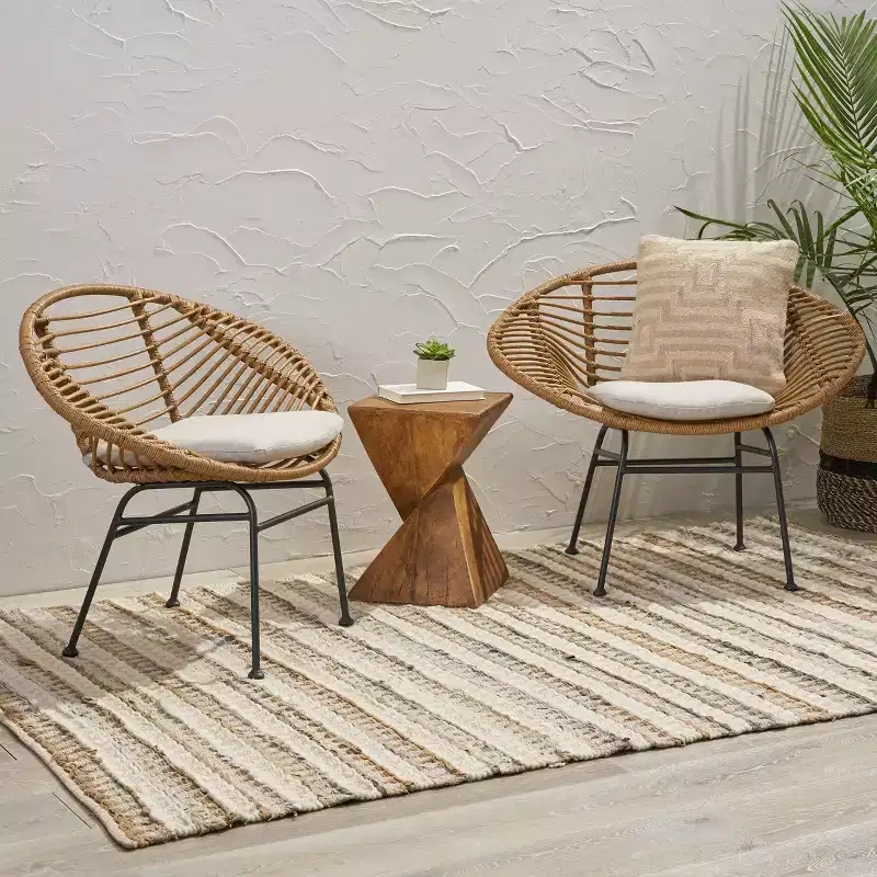 Christopher Knight Home San Antonio Outdoor Woven Wicker Chairs with Cushions (Set of 2)