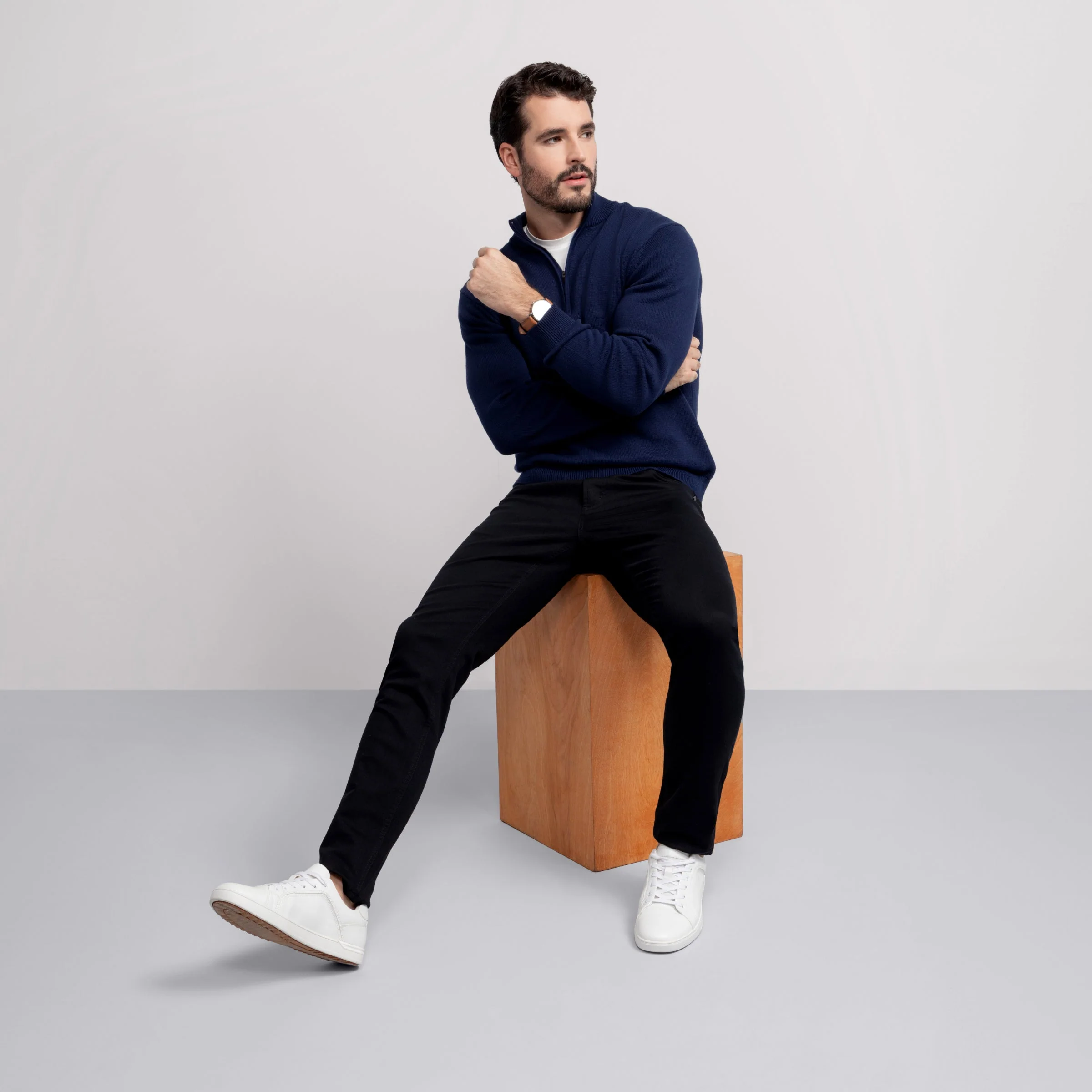 Quarter-Zip Sweater - Navy