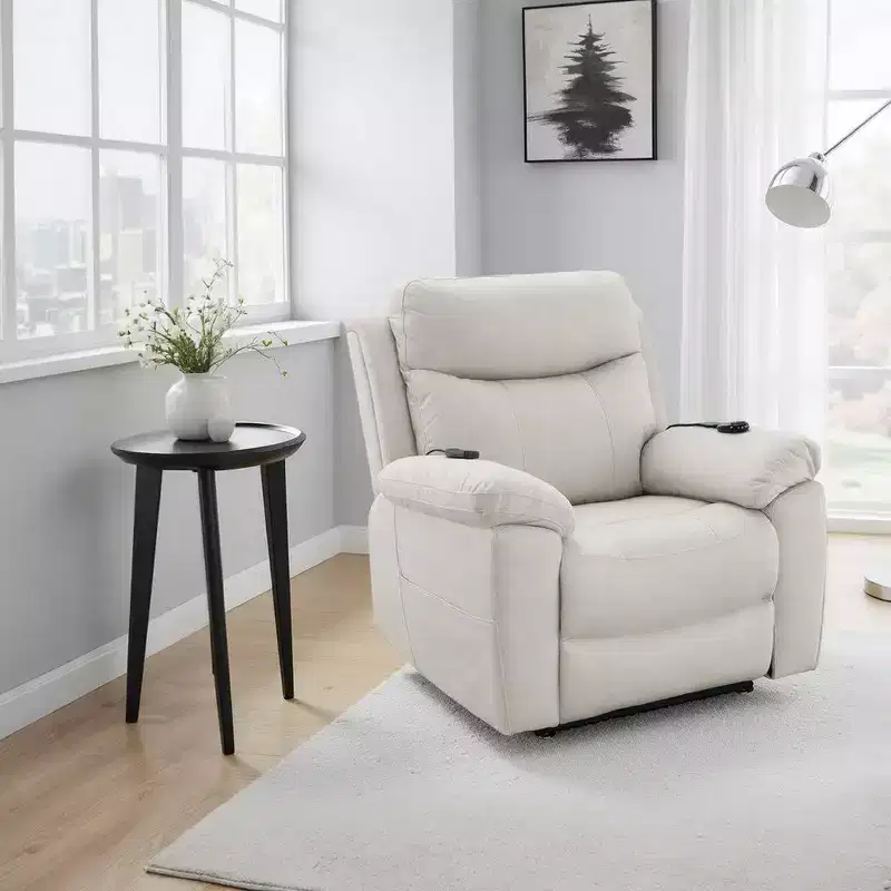 Royal Hampton Power Motion Lift and Recliner Chair with Heated Massage, Ivory