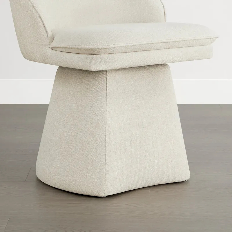 Darah Upholstered Swivel Armless Dining Chair Double-layered Cushions