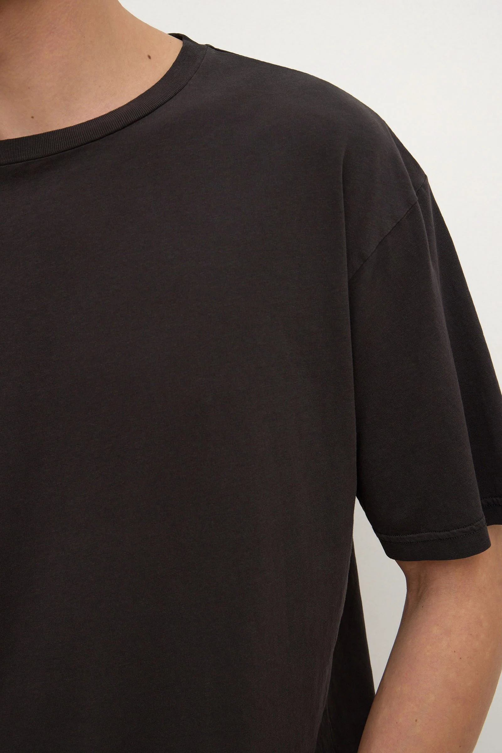 Washed Black Cotton Hemp Tee