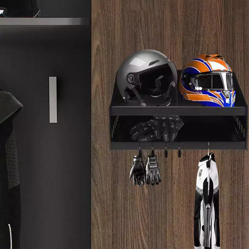 Helmet Storage Cabinet, Wall-Mounted Aluminum Helmet Organizer with Lockable Storage
