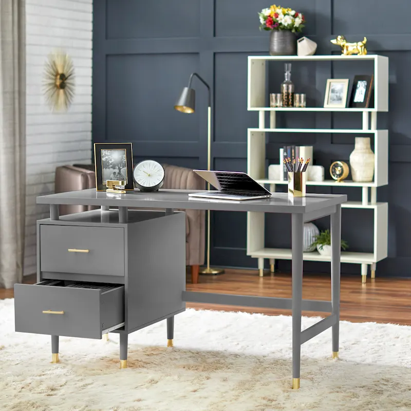 2-Drawer Mid-Century Modern Desk