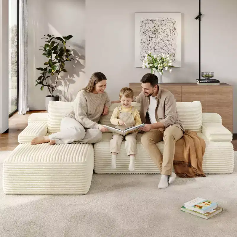 Yaheetech 3-Seat L-Shaped Modular Sectional Sofa for Living Room, Apartment