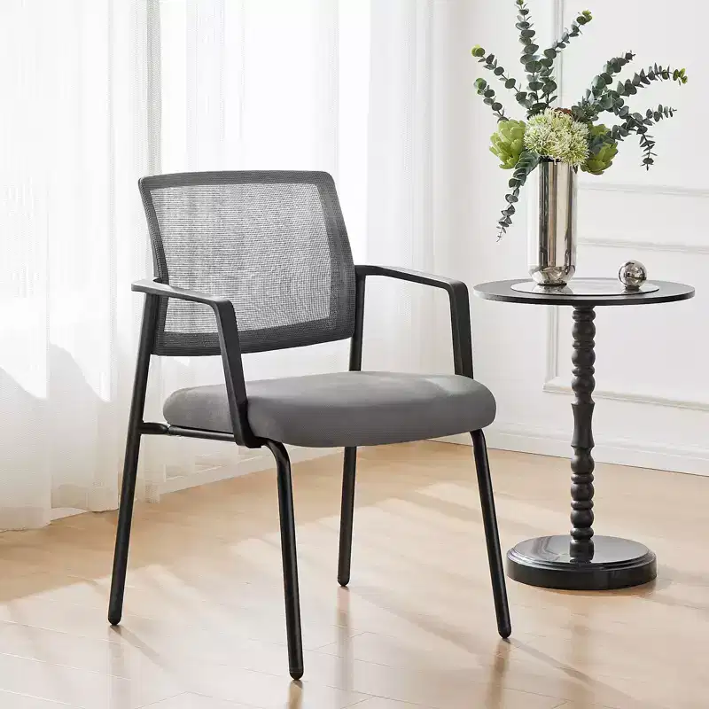 JIONJOY 24.4 in. Wide Mesh Back Stacking Arm Task Chair | Grey