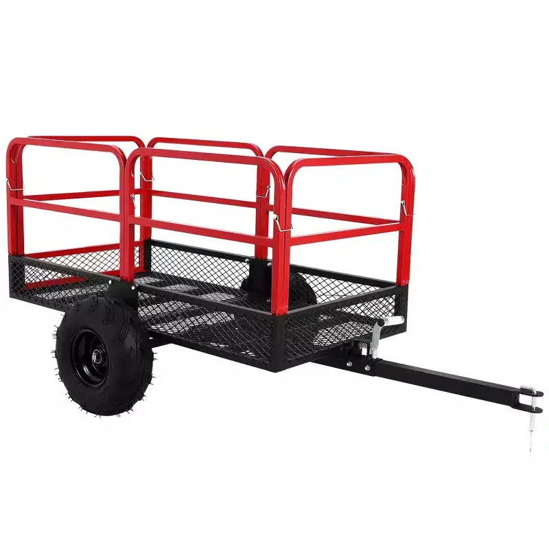 Cart, Garden Dump Truck, 1500 lb Capacity, 22 Cubic Feet Heavy Duty Steel ATV Trailer with 2 Wheels, Outdoor Lawn Mower Cart for Tractor, ATV, UTV