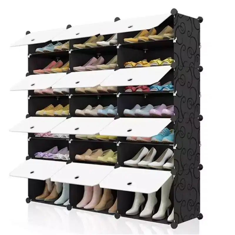 Shoe Rack, 7-Tier Portable Shoe Storage Organizer DIY Multi-Purpose Cube Shelf Stand for Heels/Boots/Slippers (403030)