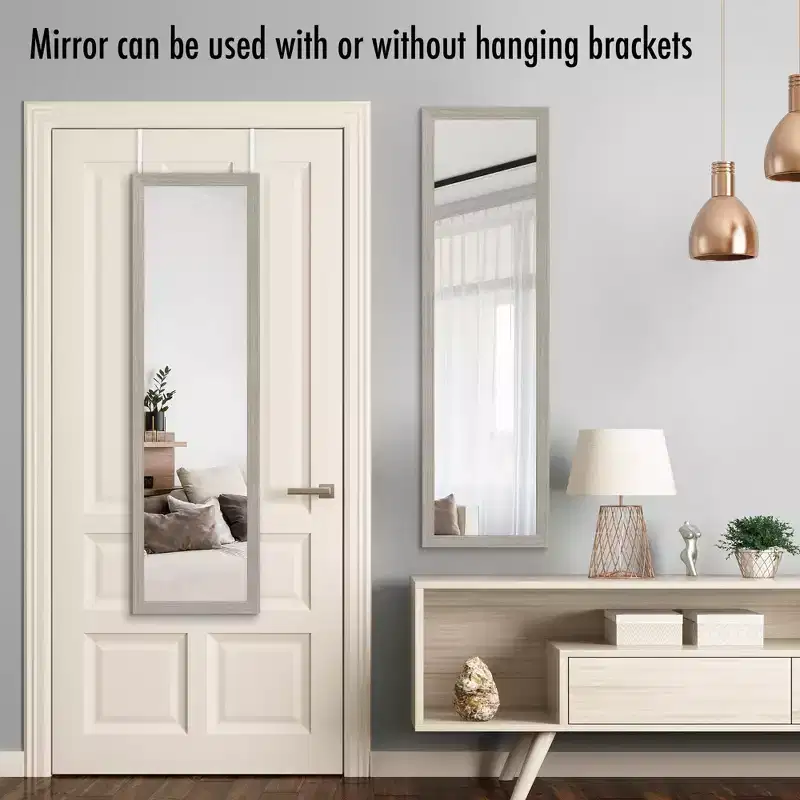 Americanflat 15x51 Over The Door Mirror - Hanging Full Length Mirrors with Engineered Wood - Modern Mirror for Bedroom - Mirrors for Wall Display