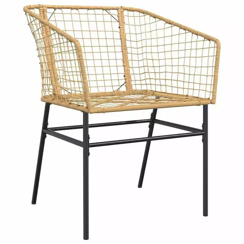 vidaXL Garden Dining Set 5 pcs Brown Poly Rattan