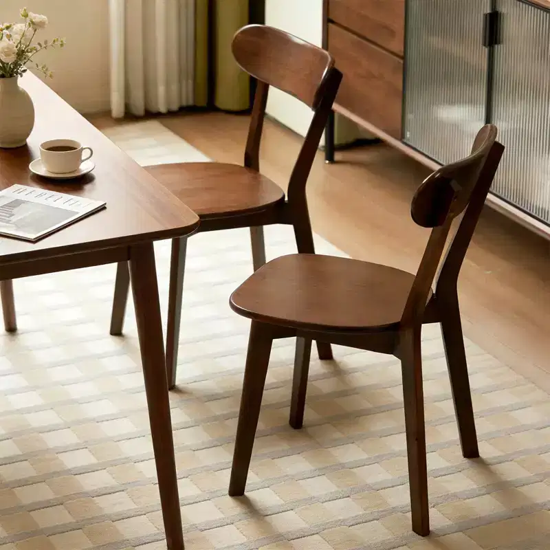 GDFStudio Dalton Mid Century Modern Solid Wood Dining Chairs with Ergonomic Curved Backrest (Set of 2)
