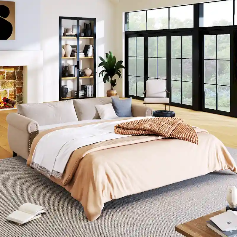 U_Style 80.7 2-in-1 Sofa Bed Sleeper with Large Mattress(63*70.9*3.3 inch), for Living Room Spaces Bedroom