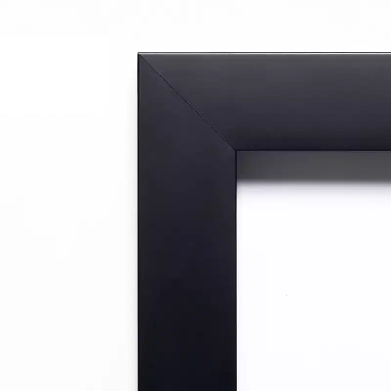 Amanti Art Mezzanotte Black Petite Bevel Wood Bathroom Wall Mirror 26 x 20 in.